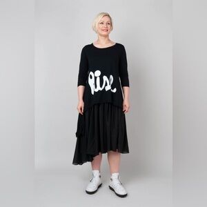 Rundholz Black Label Black Print Cotton Dress Size Small